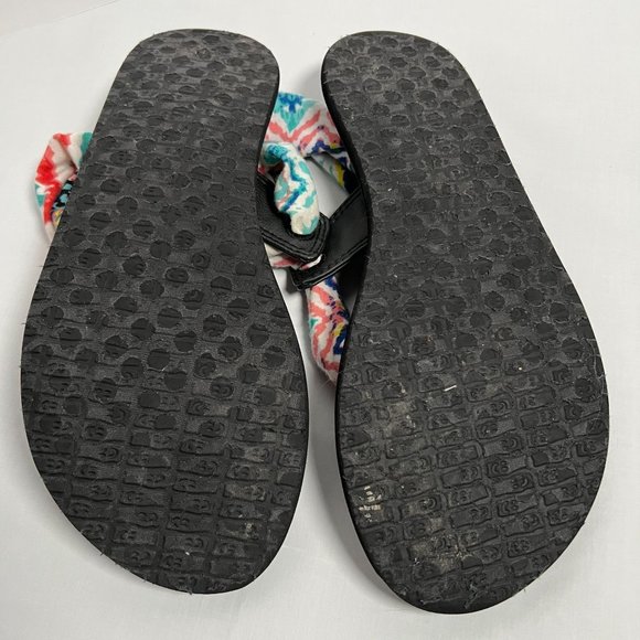 Sanuk Sandals Yoga Sling Mat Size 8 Thong Fabric Flip Flop Flats - Picture 4 of 7